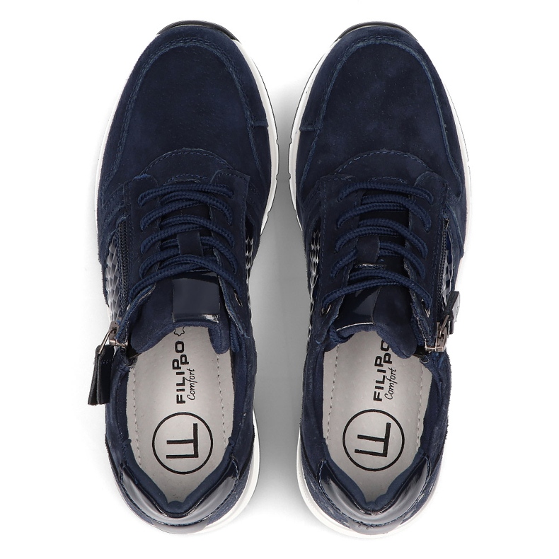 Sneakers in pelle Filippo DP2052/21 Nv blu navy 2