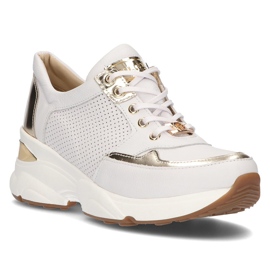 Sneakers in pelle Filippo 087D oro bianco d'oro 1