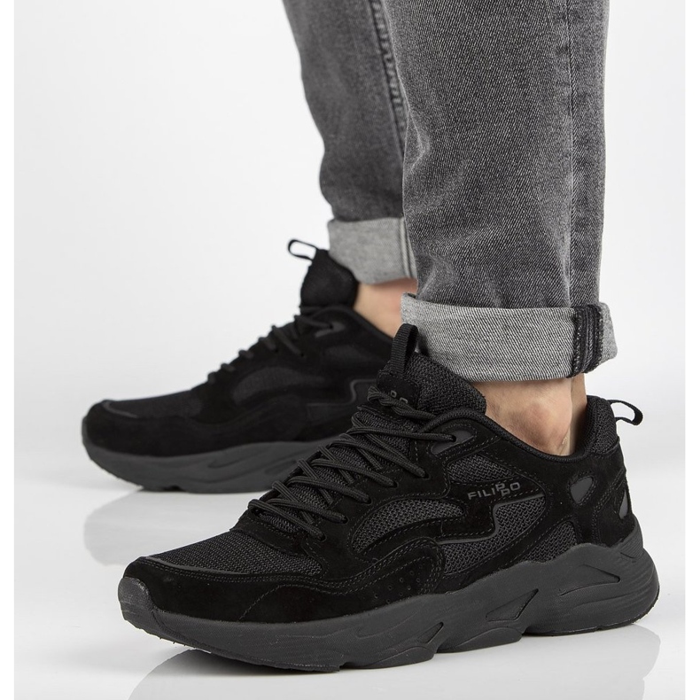 Sneakers in pelle Filippo MSP2116/21 Bk nere nero 1