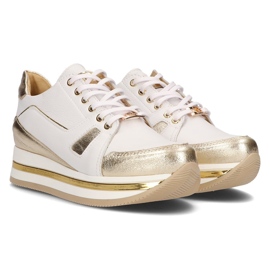 Sneakers in pelle Filippo 092 bianco e oro bianca d'oro 1