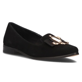 Mocassini in pelle Filippo 2588 camoscio nero 1