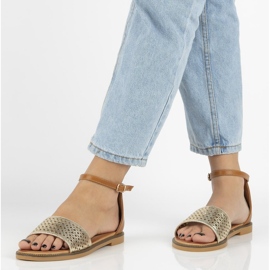 Filippo DS2102/21 Go Br sandali marroni marrone d'oro 2