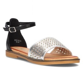 Sandali Filippo DS2102/21 Si Bk nero argento 2