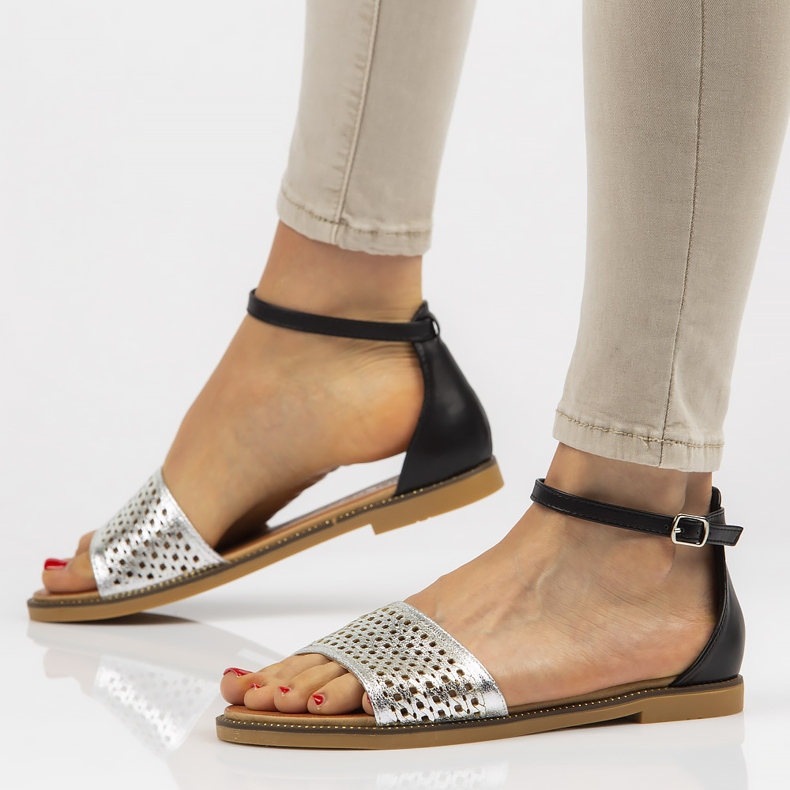 Sandali Filippo DS2102/21 Si Bk nero argento 1
