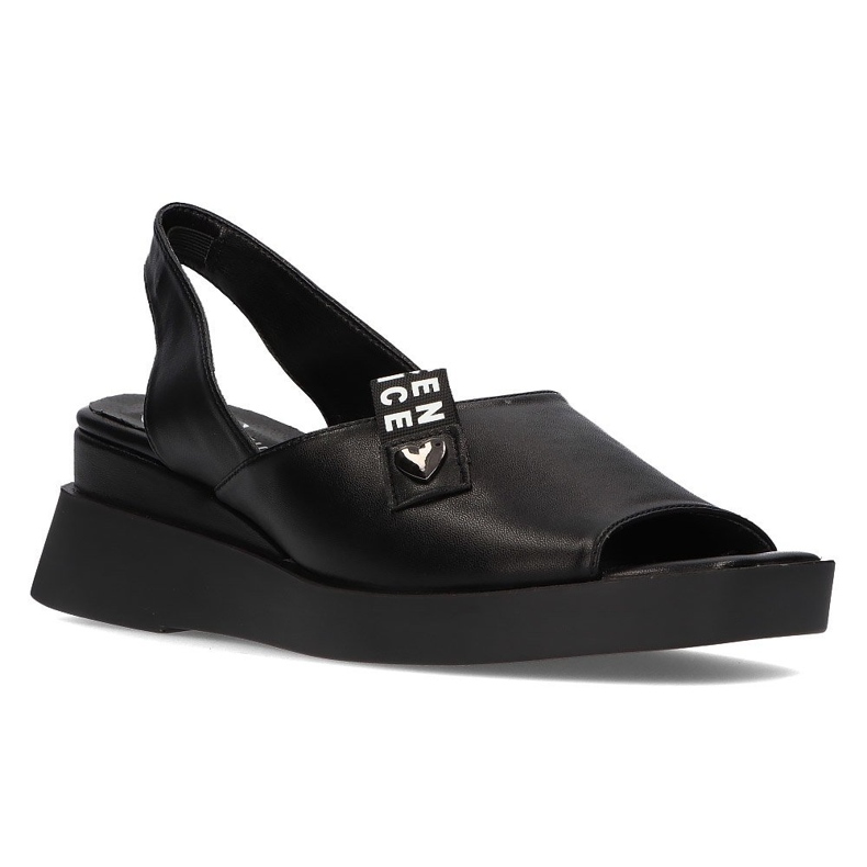 Sandali neri sulla zeppa Filippo DS2355 / 21 Bk nero 1