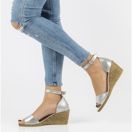 Sandali in pelle Filippo DS2137/21 Si argento d'argento 2