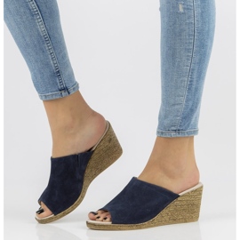 Ciabatte in pelle Filippo DK2143/21 Nv blu navy 1