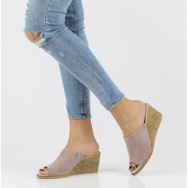 Ciabatte in pelle Filippo DK2143/21 Sd erica-beige multicolore rosa 1