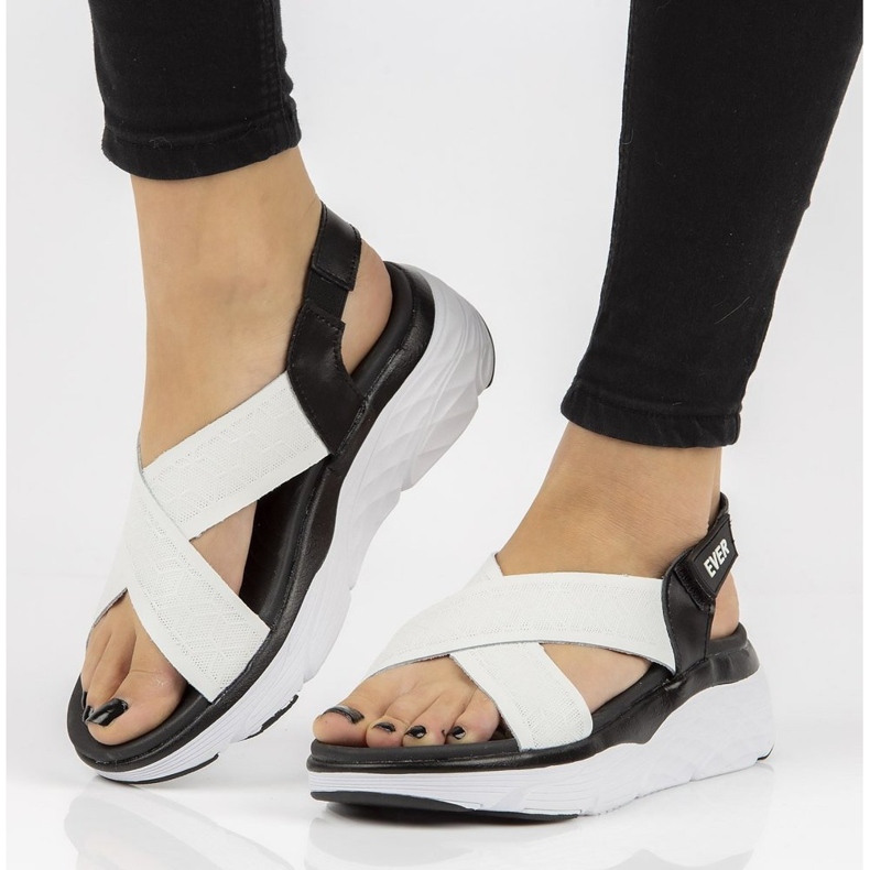 Sandali in pelle Filippo DS2015/21 WH/BK nero e bianco 1