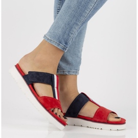 Ciabatte in pelle Filippo DK2170 / 21 Rd Nv rosso blu navy 1