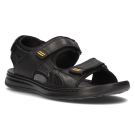 Sandali da uomo in pelle Filippo MS2305/21 Bk nero 1