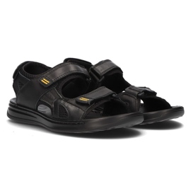 Sandali da uomo in pelle Filippo MS2305/21 Bk nero 2