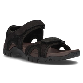 Sandali da uomo in pelle Filippo MS2306/21 Bk nero 1