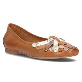 Ballerine in pelle Filippo 01358 rosse marrone 1