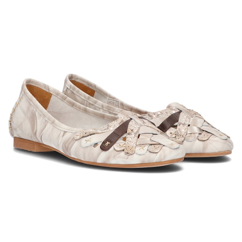 Ballerine in pelle Filippo 01358 beige 2