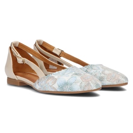 Scarpa in pelle Filippo 4972A beige e turchese 2