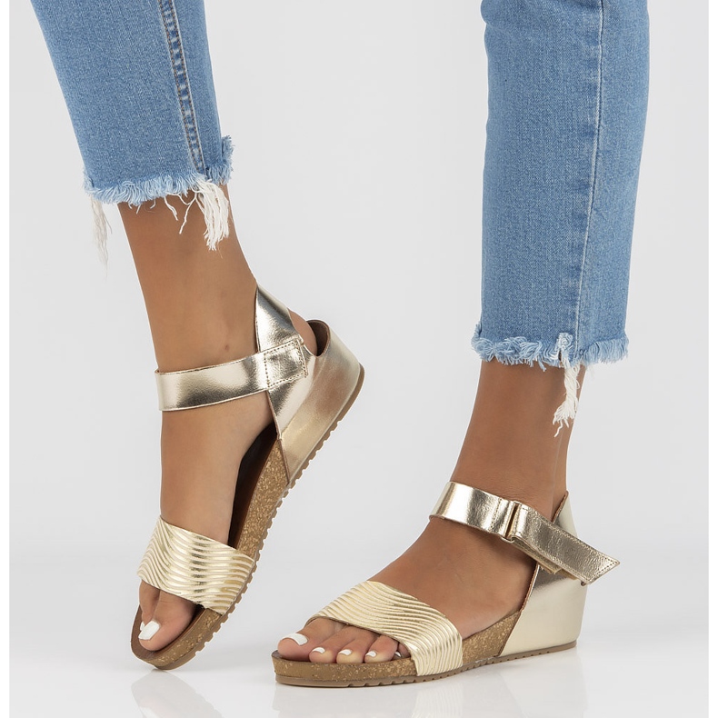 Sandali in pelle Filippo 40143 oro d'oro 2