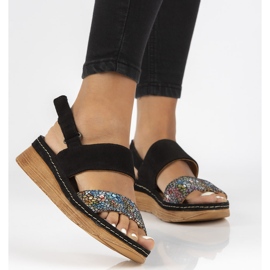 Sandali in pelle Filippo 04142-20/00-5 nero multicolor 1