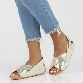 Sandali in pelle Filippo 00994-37/00-5 ecru 1