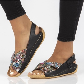 Sandali in pelle Filippo 00994-57/00-5 nero multicolor 1