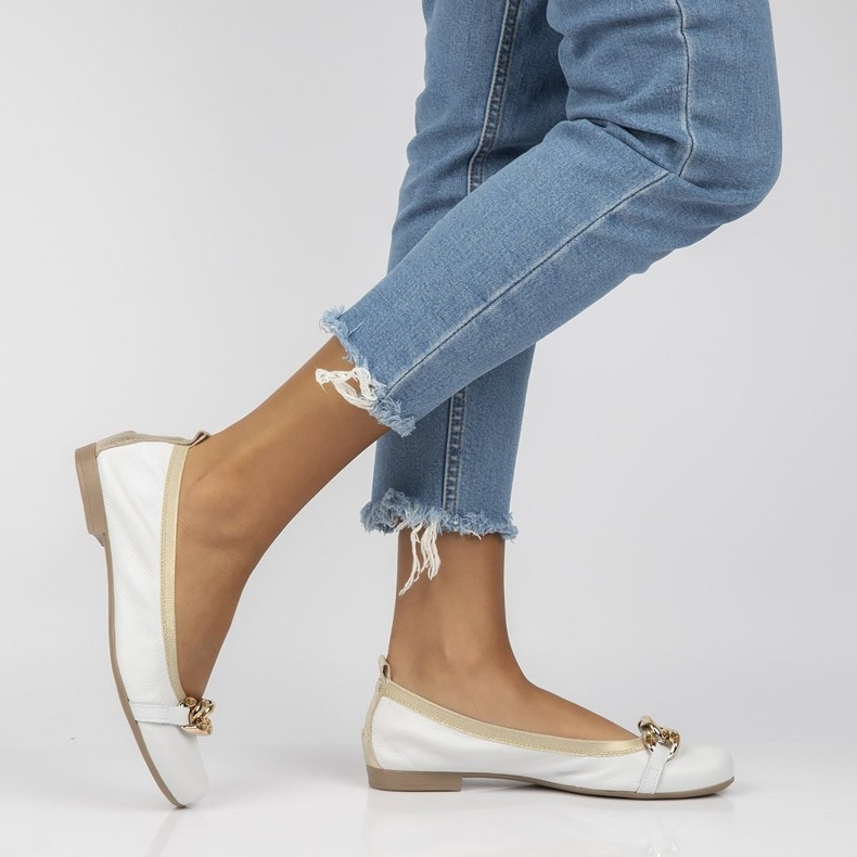 Ballerine Filippo 100 in pelle bianche bianco 1