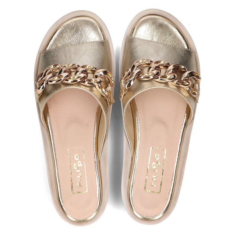 Ciabatte in pelle Filippo 105 oro d'oro 1