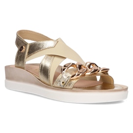 Sandali in pelle Filippo 109 beige e oro 2