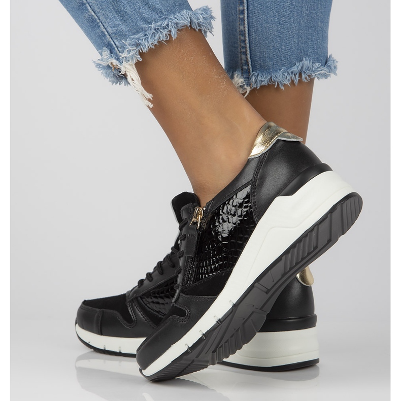 Sneakers in pelle Filippo DP2052/21 Bk nere nero 1