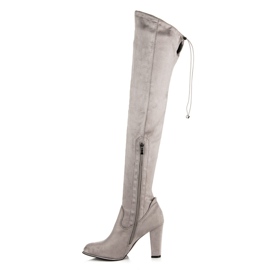 Betler Stivali in camoscio sul post grigio 2