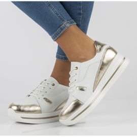 Sneakers in pelle Filippo DP3407/21 Wh bianco d'oro 1