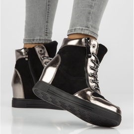Stivale in pelle Filippo DBT3148/21 Bk Gn nickel scuro nero argento 1