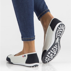 Scarpa in pelle Filippo DP142/22 Wh Nv bianco e blu navy bianca 2