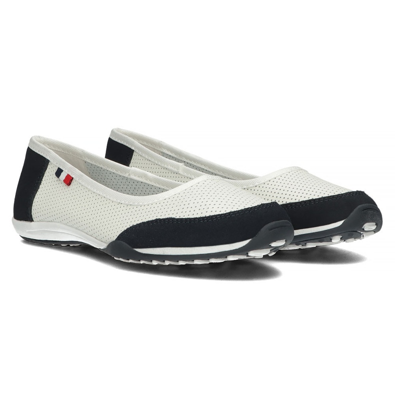 Scarpa in pelle Filippo DP142/22 Wh Nv bianco e blu navy bianca 1