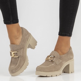 Scarpe in pelle Filippo 20097 Taupe grigio 1