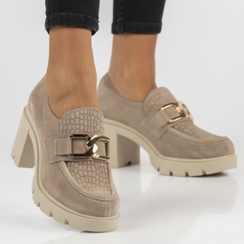 Scarpe in pelle Filippo 20097 Taupe grigio 2