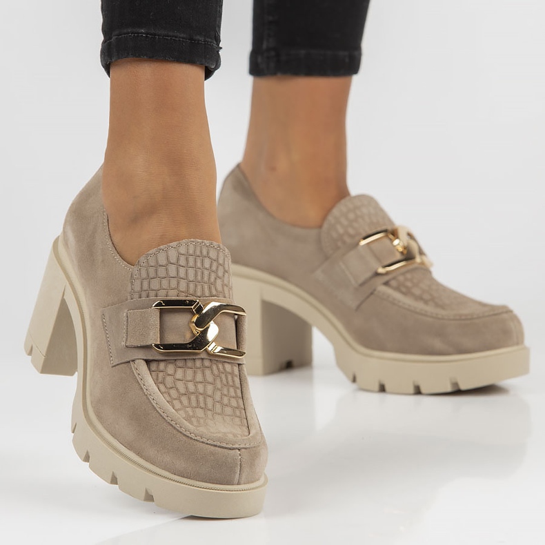 Scarpe in pelle Filippo 20097 Taupe grigio 2