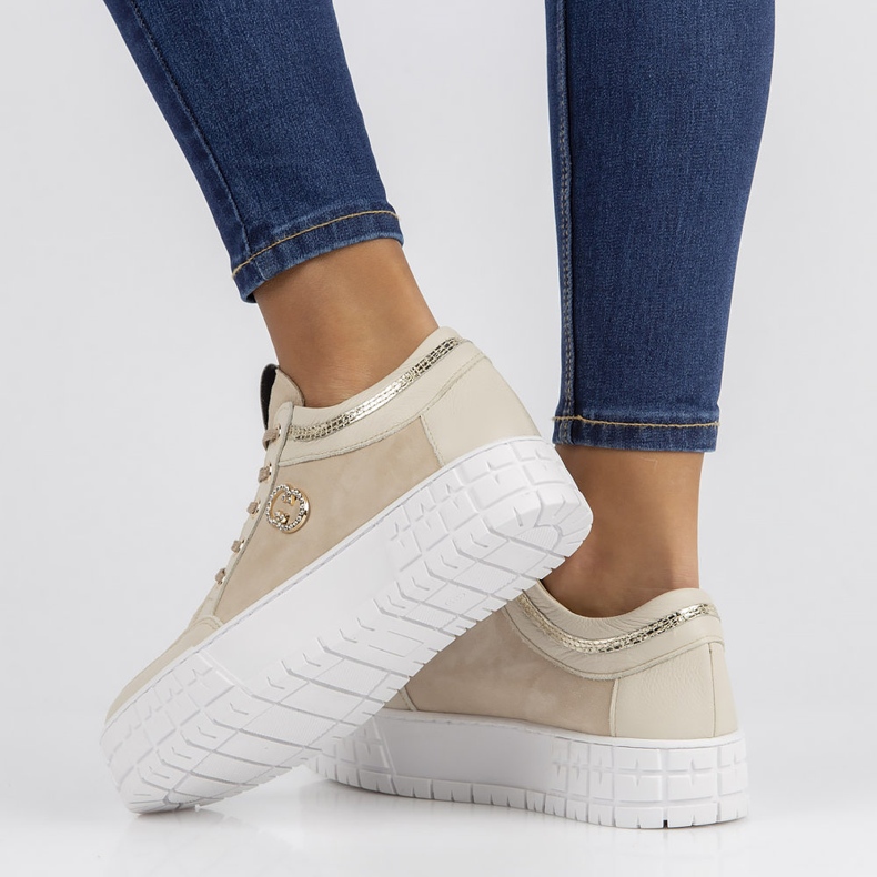 Sneakers in pelle Filippo 149 beige 1