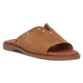 Ciabatte in pelle Filippo LH-425 Camel marrone 1