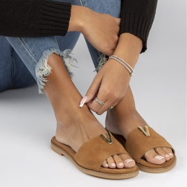 Ciabatte in pelle Filippo LH-200 Camel marrone 2