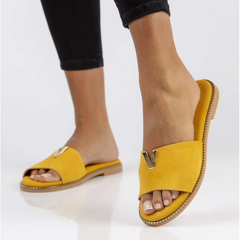 Ciabatte Filippo LH-200 in pelle gialle giallo 2