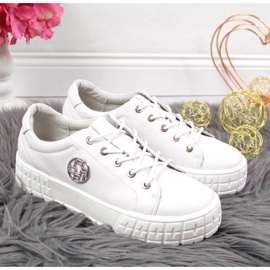 Scarpe con plateau in pelle Filippo W PAW320A bianco 2