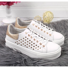 Sneakers in pelle con rivetti platform Filippo W PAW321 bianco 2
