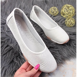Ballerine traforate in pelle Filippo W PAW322 bianche bianca 1