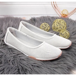 Ballerine traforate in pelle Filippo W PAW322 bianche bianco 2