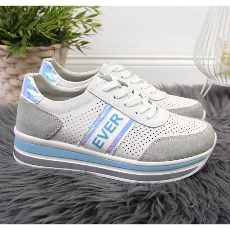 Sneakers in pelle sulla piattaforma olografica Filippo W PAW150C bianca bianco 2