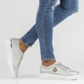 Scarpe in pelle FILIPPO DP3506/22 Si argento d'argento 2