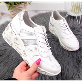 Sneakers in pelle sulla piattaforma Filippo W PAW323 bianco 1
