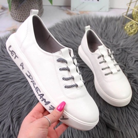 Sneakers sportive sulla piattaforma S. Barski W OLI145 bianche bianco 1