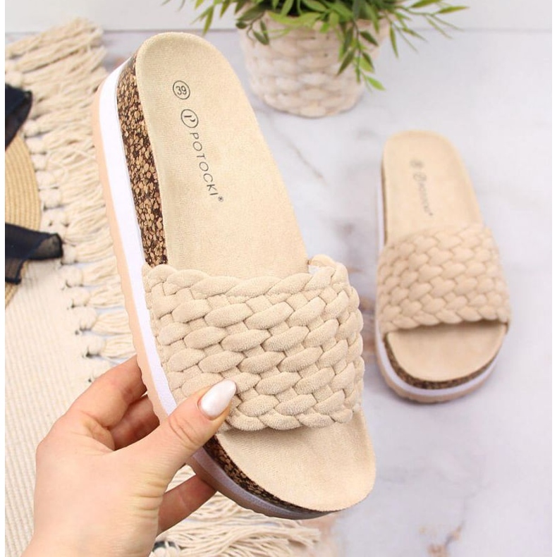 Ciabatte con plateau Potocki W WOL66B beige 1