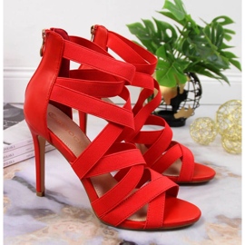 Sandali con tacco alto Potocki W WOL69B rosso 2
